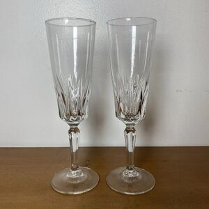 Cristal D'Arques Champagne Glasses Crystal Fluted Vintage St. Germain Set Of 2